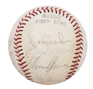 1972 New York Yankees Team Signed Baseball With 22 Signatures Including Thurman Munson (JSA)